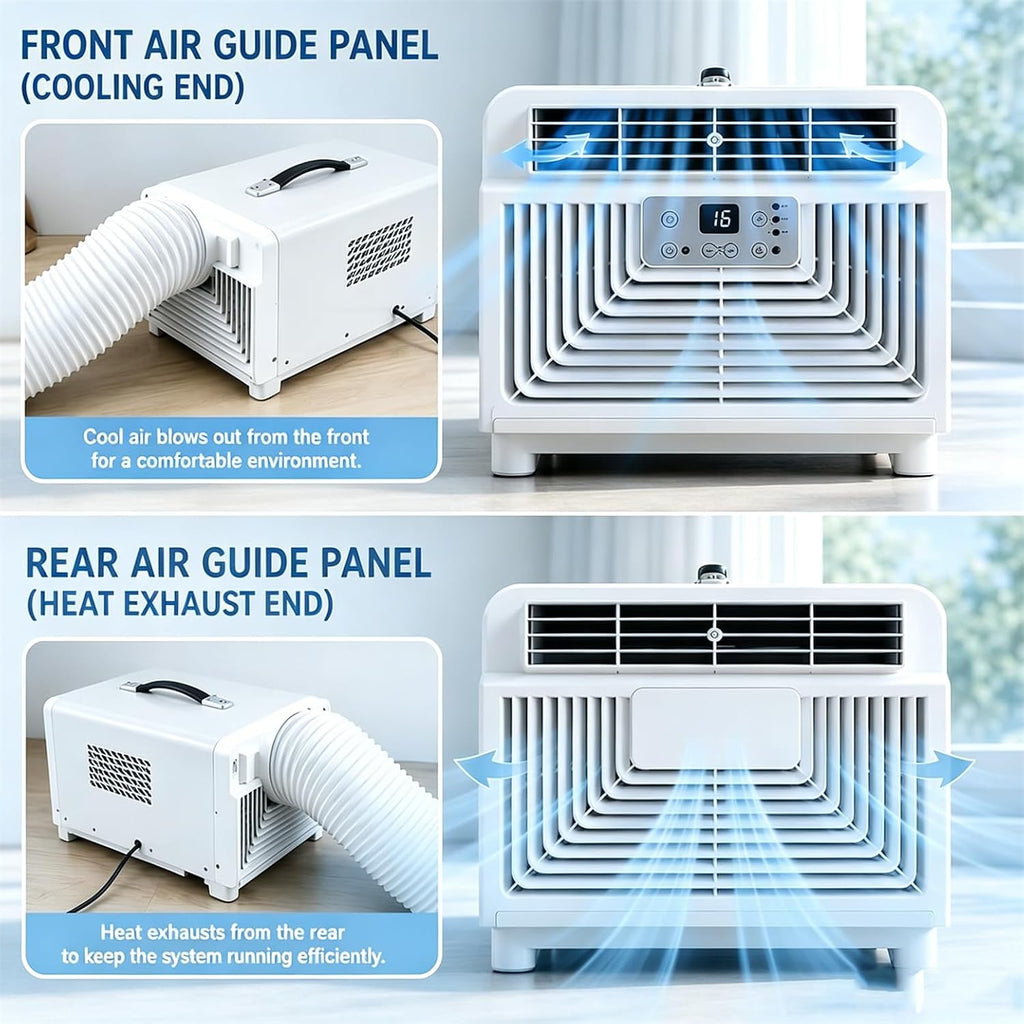  Climatiseur De Camping Portable 3400 BTU, Petit Climatiseur Silencieux 4 En 1 Avec Télécommande, Minuterie 1-12 H, Idéal Pour Tentes, Camping-Cars, Camions, Fourgonnettes, Caravanes Et Chambres