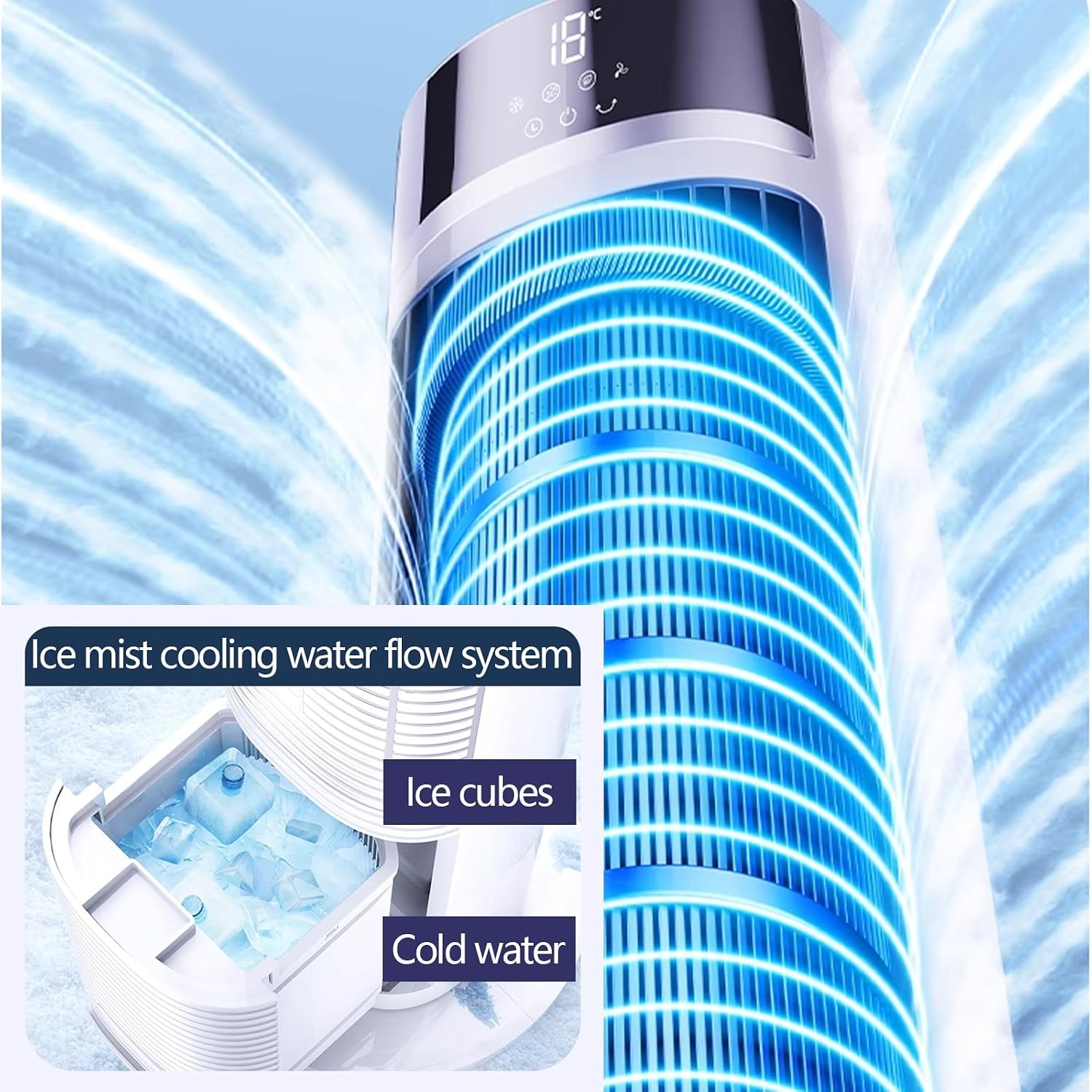 GENERIC Climatiseur Portable Pour Chambre, Fonctionnement Silencieux à 3 Vitesses, Idéal Pour Les Chambres à Coucher, Garage, Patio Avec Réservoir D'eau, Refroidissement Efficace énergétique, 5000 BTU
