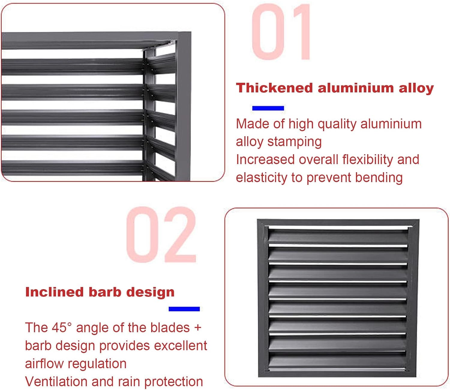GENERIC Housse De Protection Pour Climatiseur Extérieur En Aluminium Résistant Aux Intempéries - Clôture Décorative Pour Pompes à Chaleur Et Unités AC - Protection Pour équipement Extérieur