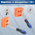  SORAKO Coffret Tournevis 11 Pièces, Avec Démagnétisation 2 En 1, Sac En Nylon Haute Densité, Pointe Magnétique, Poignée Antidérapante Professionnelle, Avec 5 Embouts Plats, 5 Cruciformes