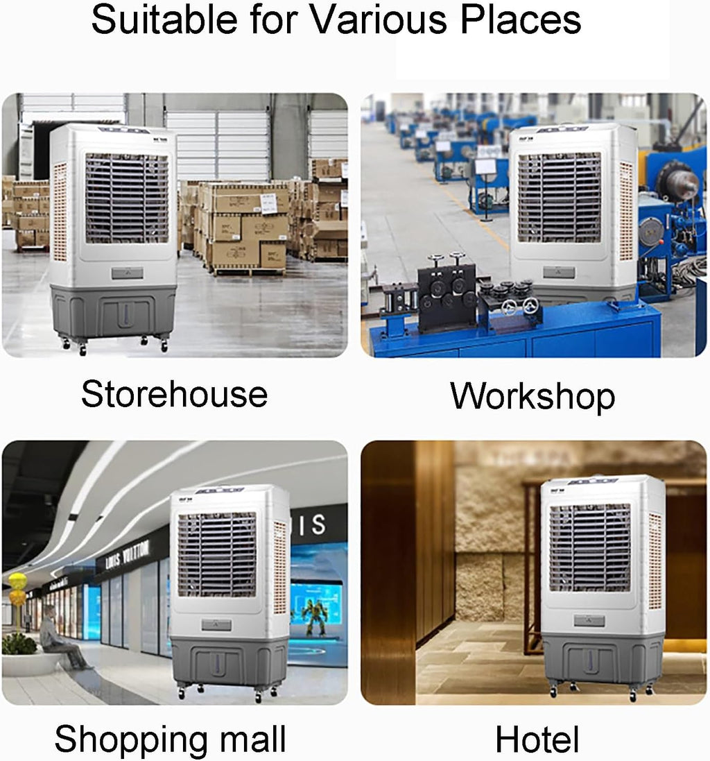 GENERIC Ventilateur De Refroidisseur évaporatif Portable, Refroidisseur De Marais à 3 Vitesses Avec 120 Oscillations, Grand Climatiseur De Réservoir D'eau Pour Garage De Bureau à Domicile, Moteur Puissant, Mo