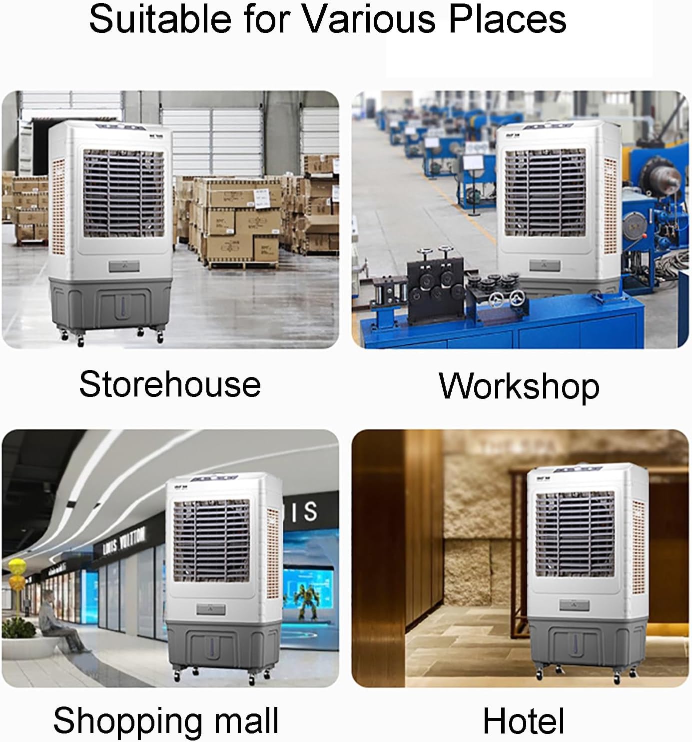 GENERIC Ventilateur De Refroidisseur évaporatif Portable, Refroidisseur De Marais à 3 Vitesses Avec 120 Oscillations, Grand Climatiseur De Réservoir D'eau Pour Garage De Bureau à Domicile, Moteur Puissant, Mo