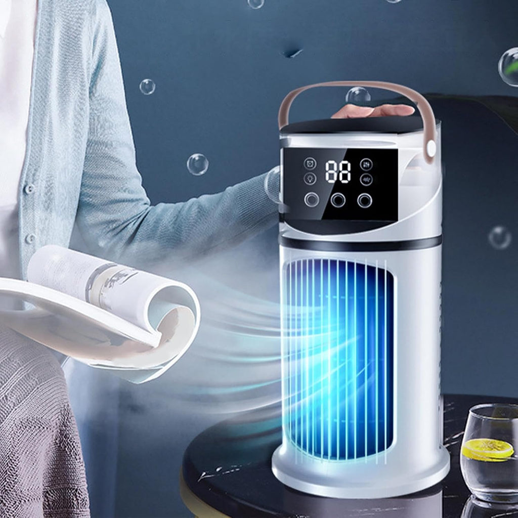  Climatiseur De Bureau Petit, Mini Refroidisseurs D'air Par Évaporation, Ventilateurs Tour Refroidissant Une Chambre Silencieuse, 9 Vitesses, Avec Lumière Et Minuterie, Pour Dortoir, Chambre À Coucher