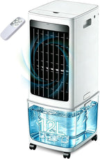 GENERIC Refroidisseur D'air Portable 12L, Refroidisseur évaporatif Avec Télécommande, Ventilateur De Tour Sans énergie D'économie D'énergie De 45W, Minuterie 7.5H, Oscillation Silencieuse, Unité De Climatisat