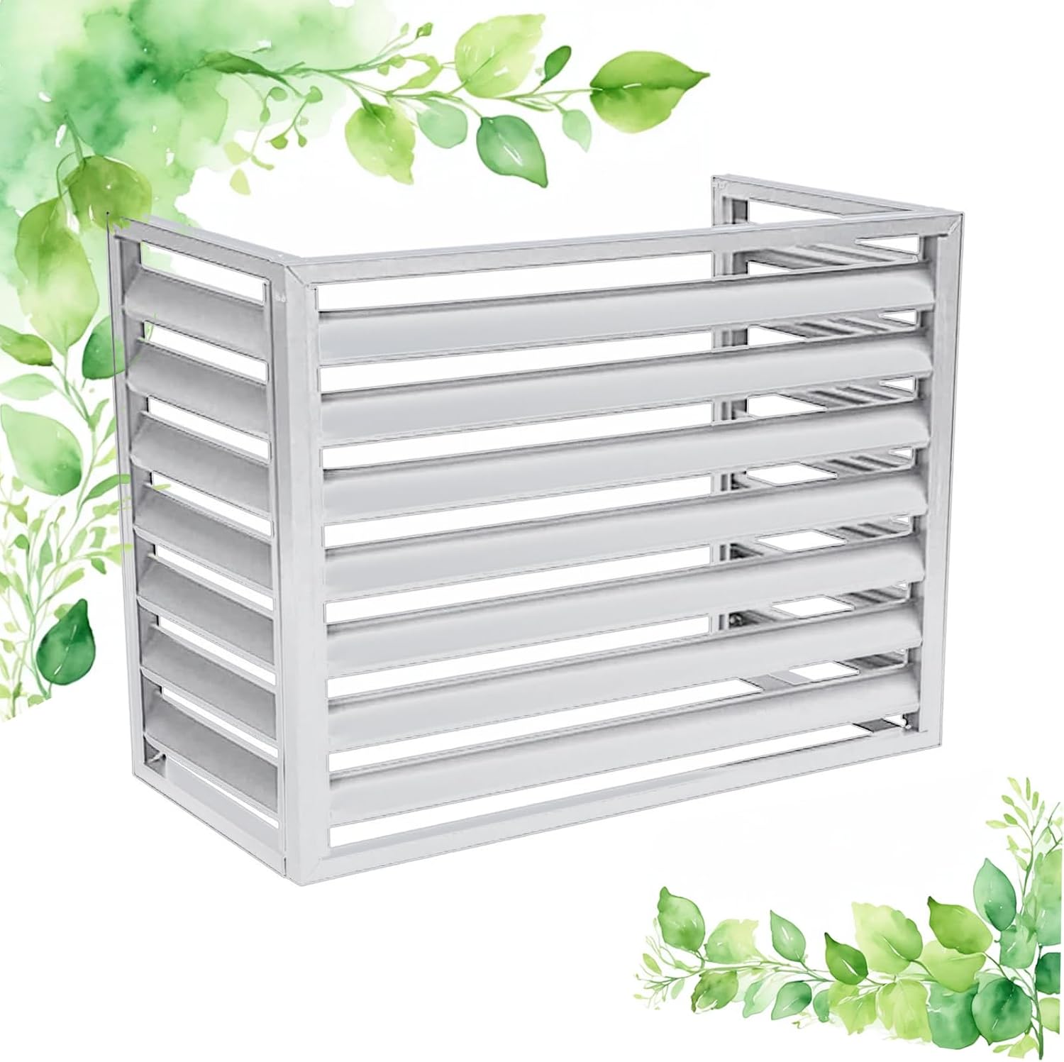 GENERIC Clôture Extérieure En Aluminium Pour Climatiseur – Blanc 120 X 70 X 150 Cm (L X L X H) – Housse De Protection Pour Unités De Climatisation Pompes à Chaleur Et Condensateurs – Écran Extérieur