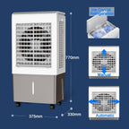 GENERIC Refroidisseur D'air évaporatif Portable, Réservoir De 50L Avec Télécommande, 3 Vitesses Et Minuterie, Ventilateur D'humidificateur Pour Garage Yard Office, Refroidissement Efficace à Faible Puissance
