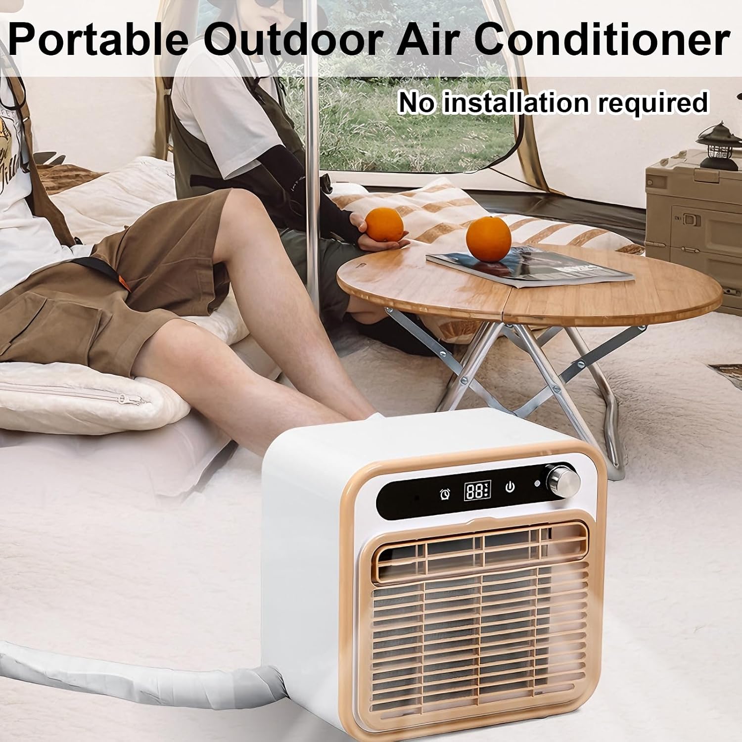  Climatiseur Portable Split Silencieux, Avec Commandes Tactiles, Minuterie 12 H, Pour Chambre, Bureau, Camping-Car(Size:with 2-meter Connecting Pipe)