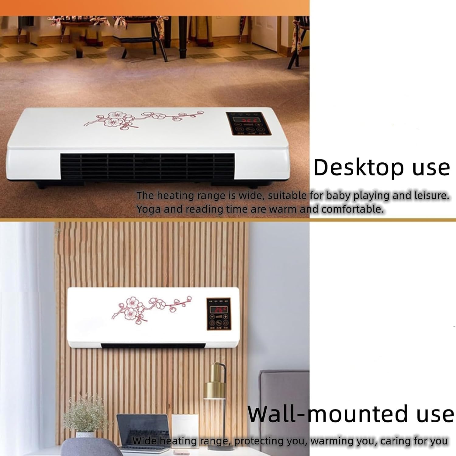 GENERIC 12000 BTU Ventilateur Portable Split, Refroidissement Et Chauffage Rapide 30s, Unité Murale Silencieuse Murmurante Pour Les Chambres Jusqu'à 450 Pieds Carrés, Configuration Facile Sans Outil