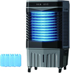  Climatiseur Mobile Sans Évacuation, Rafraichisseur D'air, Réservoir De 40 L, Oscillation à 120°, 4 Packs De Glace, Minuterie De 12 H, Télécommande, 3 Modes Et 3 Vitesses(90cm/35in)