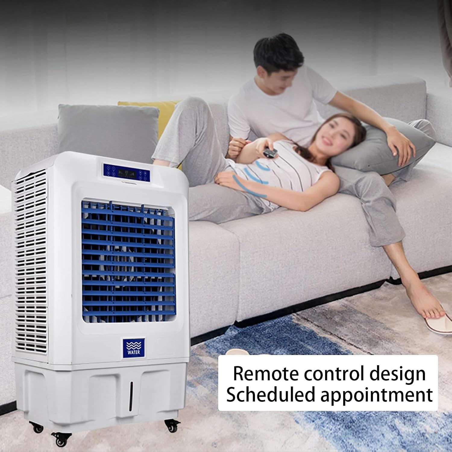  Refroidisseur D'air Par Évaporation, Refroidisseur De Marais À 3 Vitesses Avec Minuterie Et Réservoir D'eau, Climatiseur Portable Sans Fenêtre Pour Chambre Et Bureau