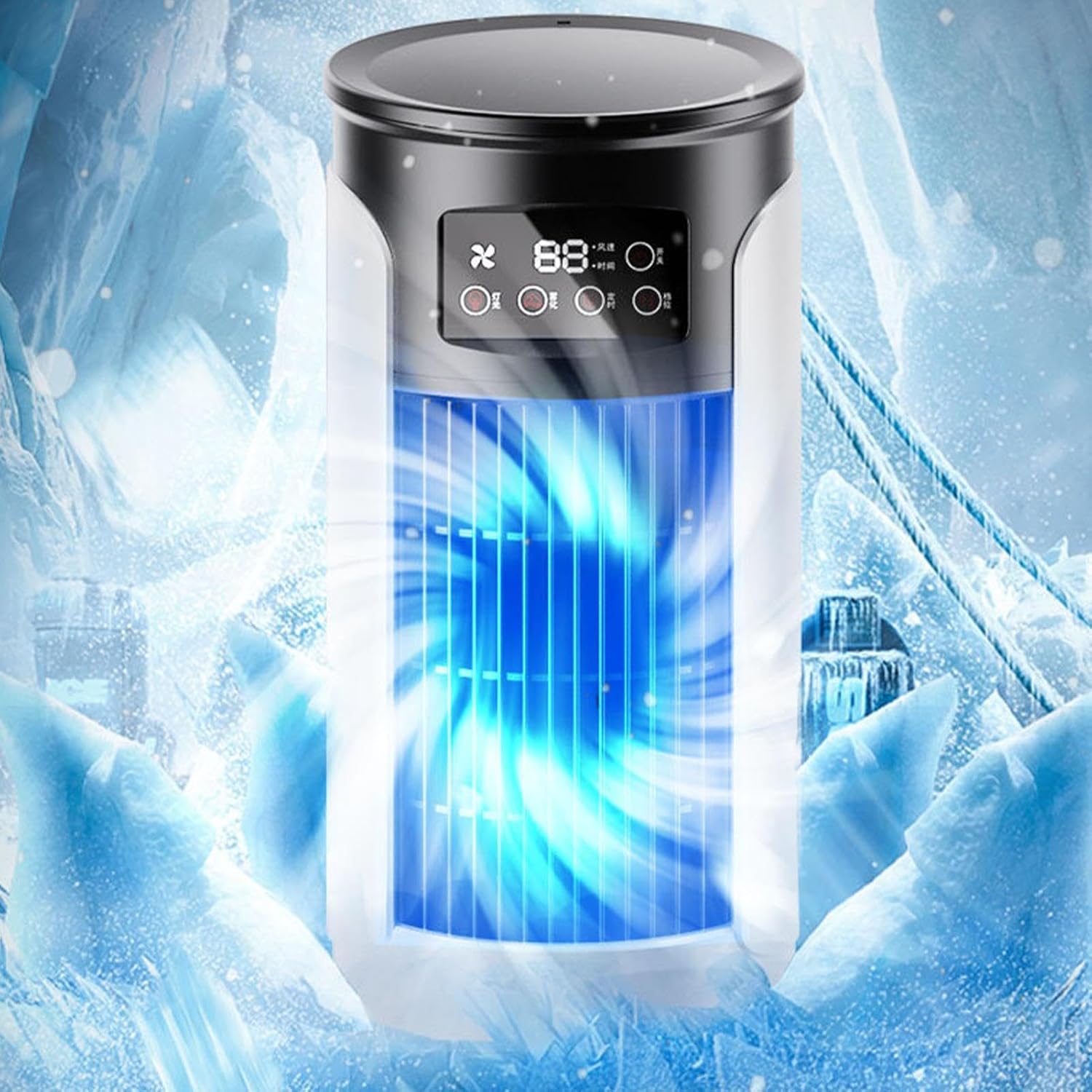  Ventilateur Climatiseur, Ventilateur Évaporatif USB De Bureau Rafraîchisseur D'Air, Ventilateur Personnel Évaporatif Silencieux USB Vitesses Réglables Pour Table Et Chevet