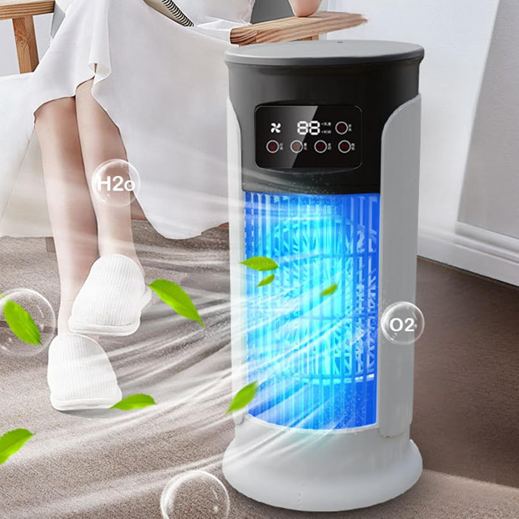  Ventilateur Climatiseur, Ventilateur Évaporatif USB De Bureau Rafraîchisseur D'Air, Ventilateur Personnel Évaporatif Silencieux USB Vitesses Réglables Pour Table Et Chevet