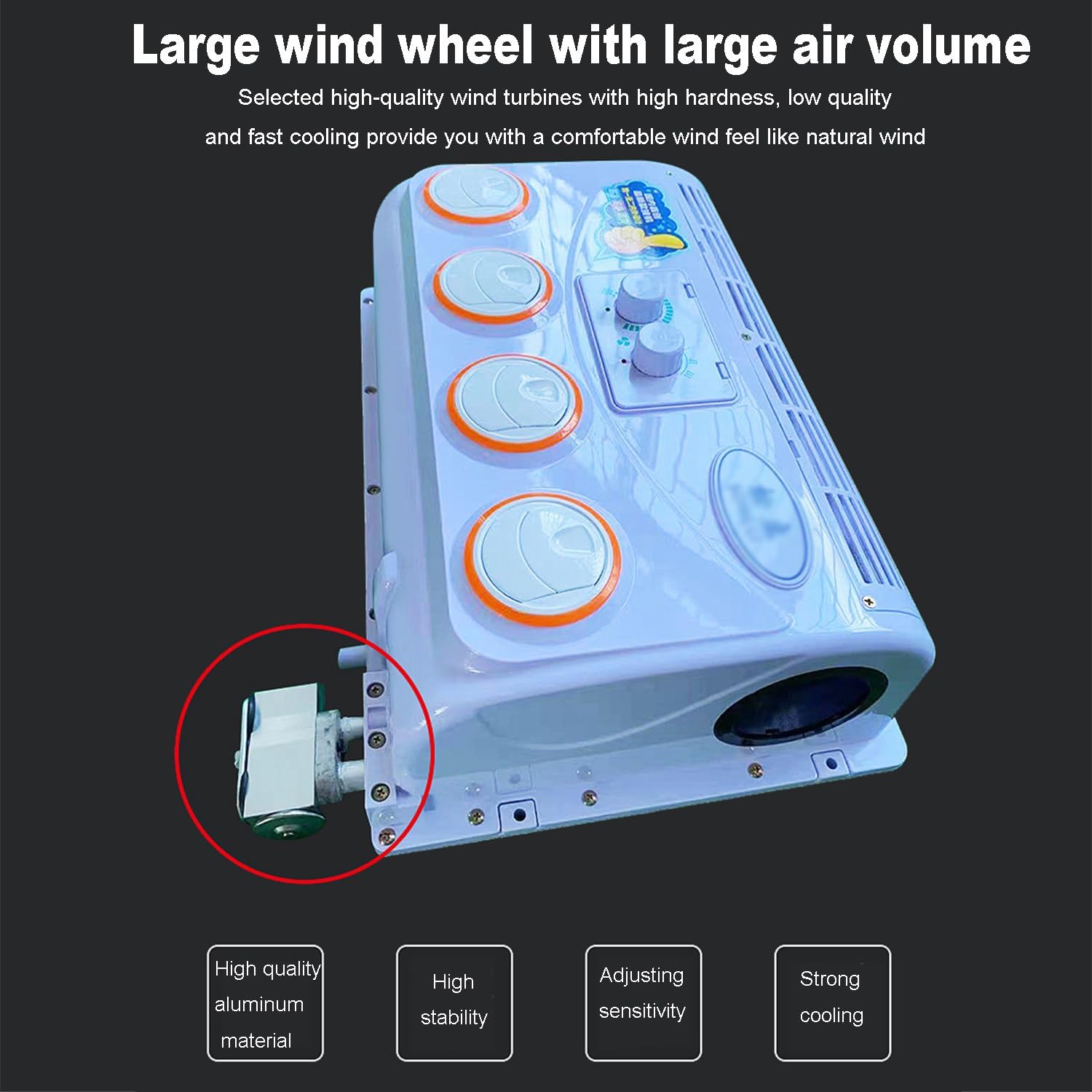 GENERIC Climatiseur RV Portable 12V, Capacité De Refroidissement 390L, Sans Consommation De Carburant, Comprend L'unité Intérieure Et La Télécommande