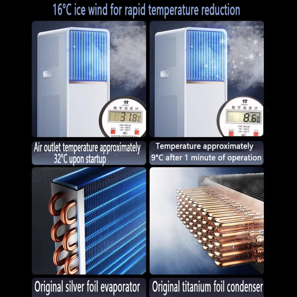  Climatiseur Portable, Unité De Climatisation Intelligente Avec Télécommande Et Minuterie, Oscillation De 120 °, Kit De Fenêtre, Pas De Mur Requis, Pour L'utilisation Du Bureau De La Chambre