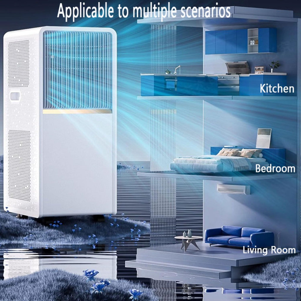  Climatiseur Portable, Unité De Climatisation Intelligente Avec Télécommande Et Minuterie, Oscillation De 120 °, Kit De Fenêtre, Pas De Mur Requis, Pour L'utilisation Du Bureau De La Chambre