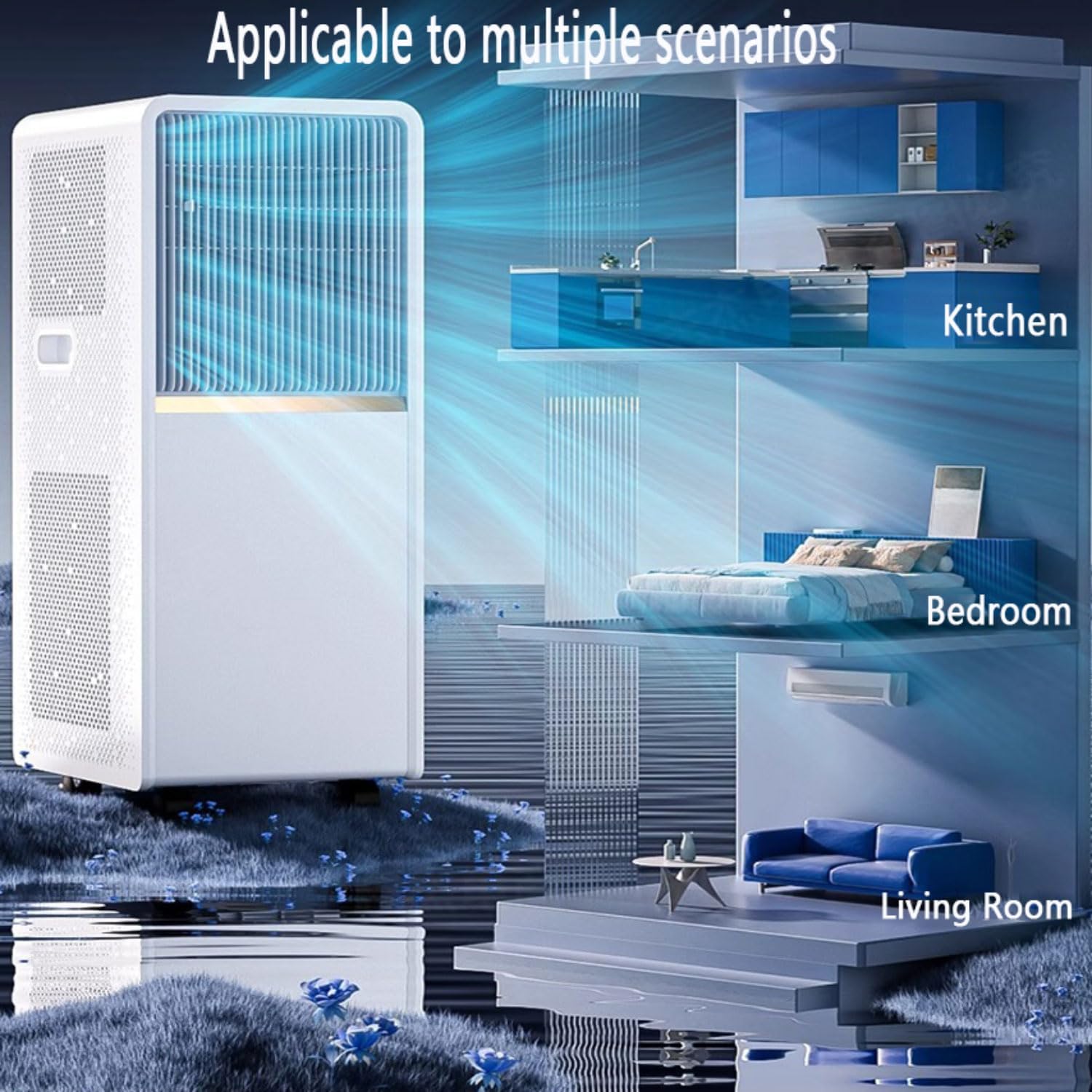  Climatiseur Portable, Unité De Climatisation Intelligente Avec Télécommande Et Minuterie, Oscillation De 120 °, Kit De Fenêtre, Pas De Mur Requis, Pour L'utilisation Du Bureau De La Chambre