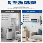  Climatiseur Mural à Chargement Sans Fil, Unité De Climatisation Murale Portable Pour Cuisine, Chambre à Coucher, Ventilateur De Refroidissement Sans Perçage, Refroidissement Instantané Pour (Blanc)