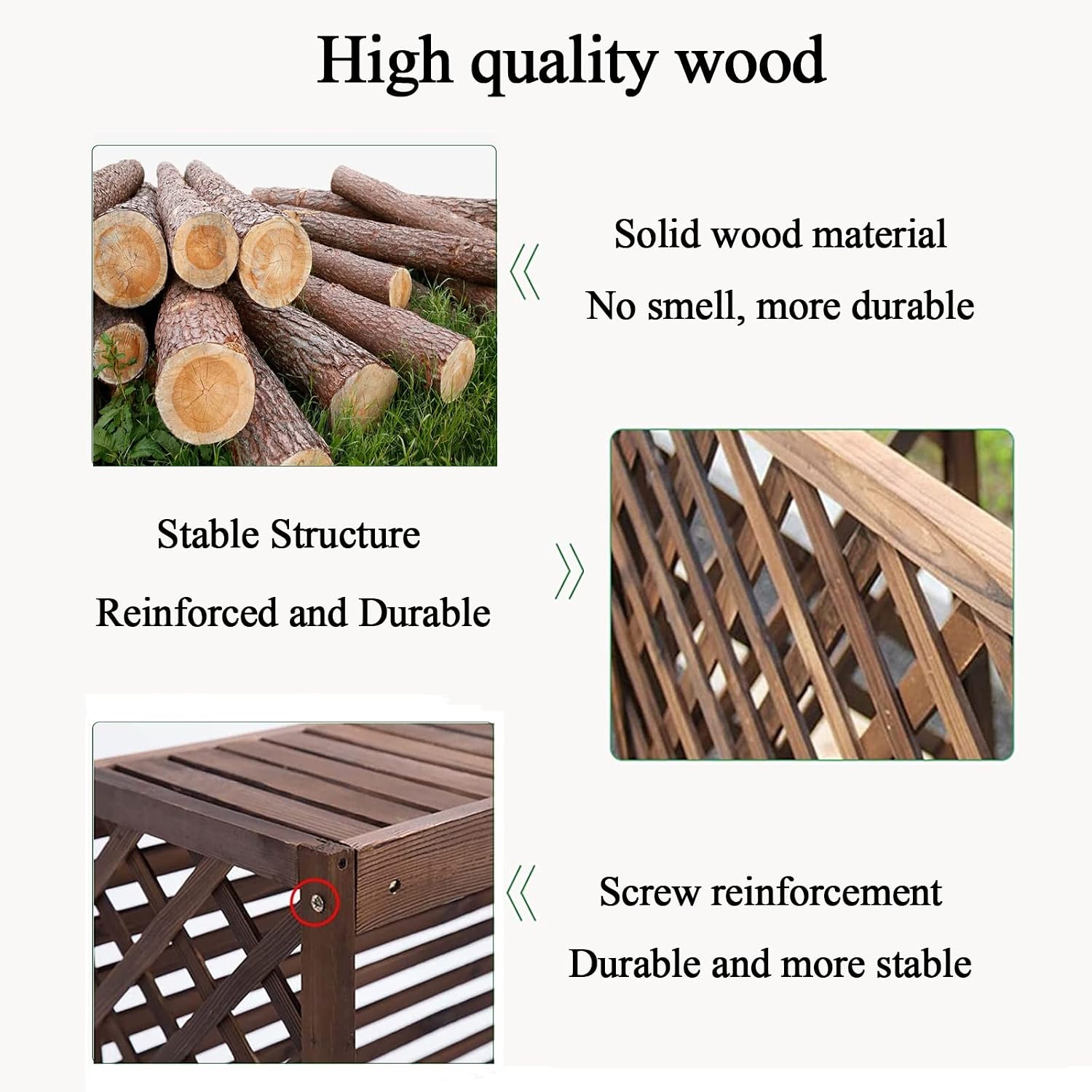GENERIC Housse De Protection Pour Climatiseur Extérieur En Bois Massif - Clôture D'intimité Pour Fenêtre - Décoration De Jardin Pour Une Esthétique Extérieure Améliorée