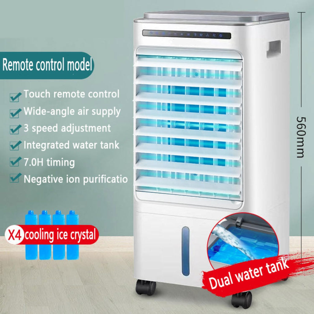 GENERIC Refroidisseur D'air Portable, 5L évaporatif AC Avec Télécommande, 3 Vitesses, Oscillation à 60 °, Minuterie 7H, Ventilateur De Refroidissement Silencieux Pour La Chambre, Bureau, Camping