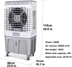  Climatiseur Portable Et Rafraîchisseur D'air Par évaporation, 3 Vitesses, Débit D'air De 20 M³ Et Réservoir De 80 L, Idéal Pour Une Utilisation Domestique, Commerciale Et