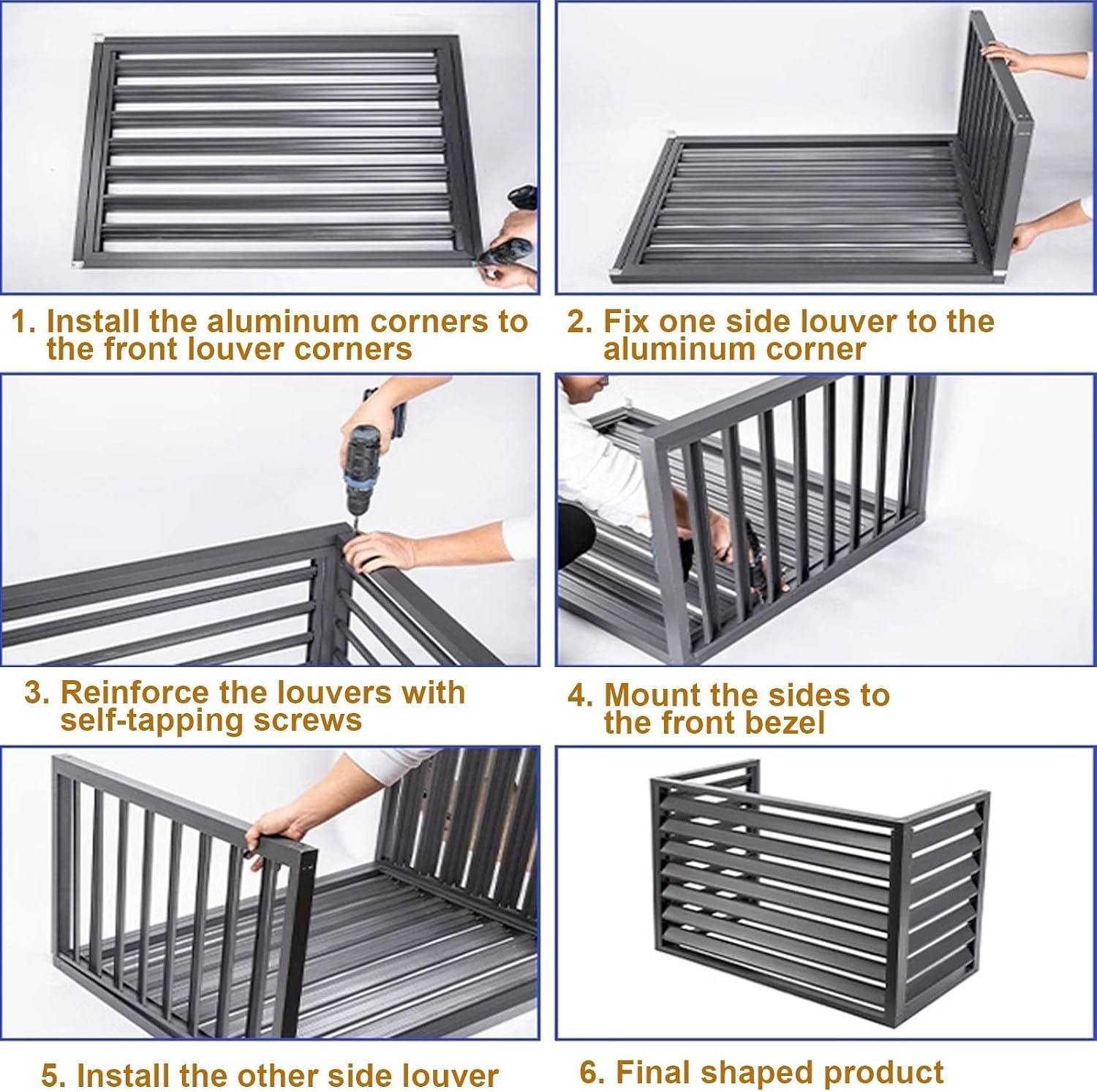 GENERIC Housse En Aluminium Pour Climatiseur – Clôture De Sortie D'air Décorative Pour Dissimuler La Climatisation Et La Pompe à Chaleur, Protection Résistante Aux Intempéries Pour Systèmes CVC Domestiques