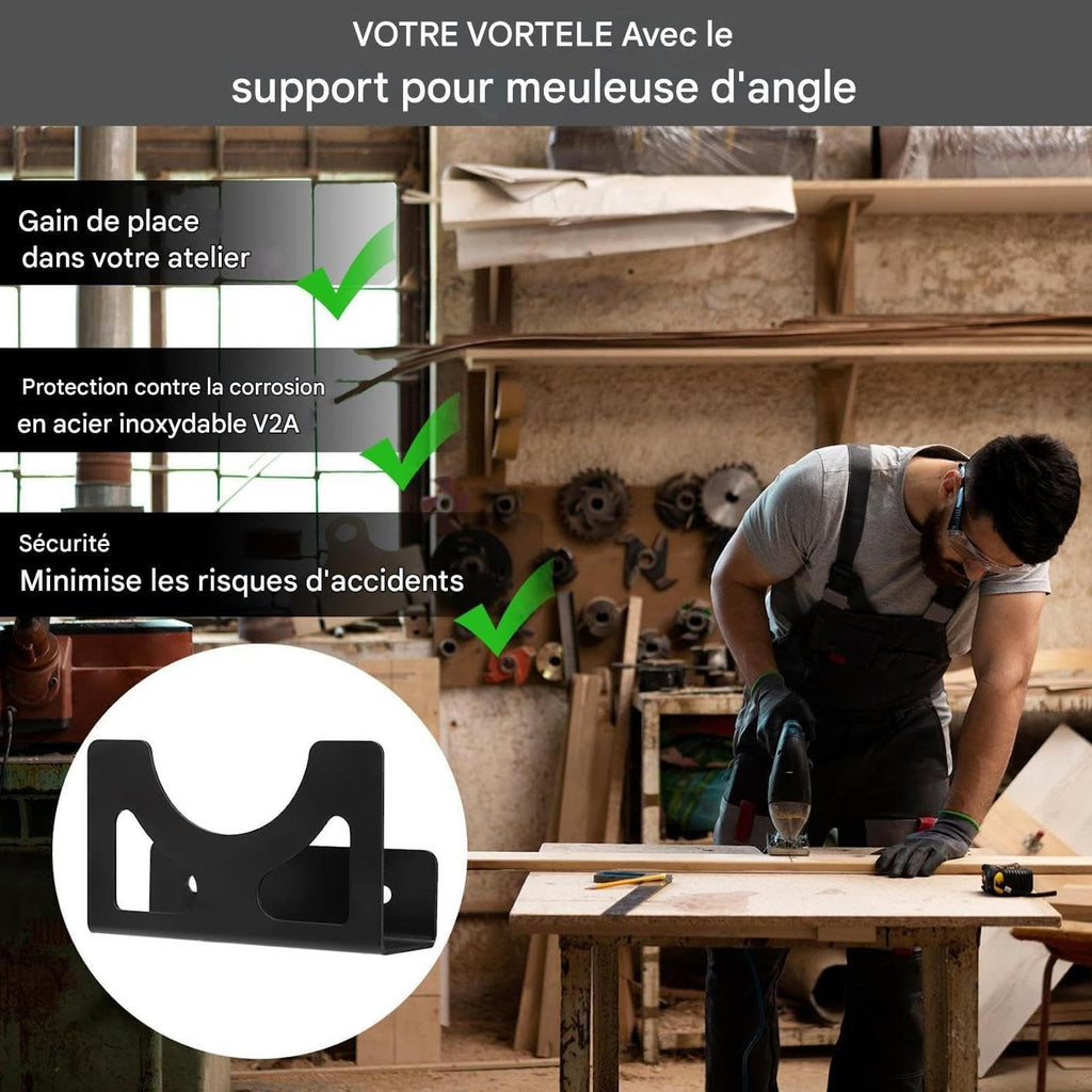  Support Pour La Meuleuse D'Angle | Support De Meuleuse D'Angle Fixation Murale - Organisateur Sécurisé Polyvalent En Fer Pour Outils Électriques Ponceuses Perceuses
