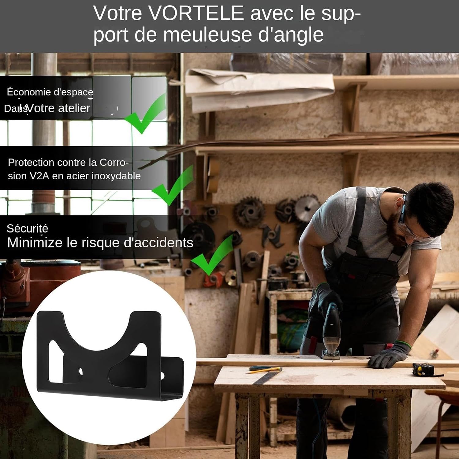  Générique Porte-Meuleuse D'Angle,Support Mural Pour Meuleuse D'angle Porte-Outil Électrique | Organisateur En Fer Robustes Pour Outils Électriques Atelier Bricolage