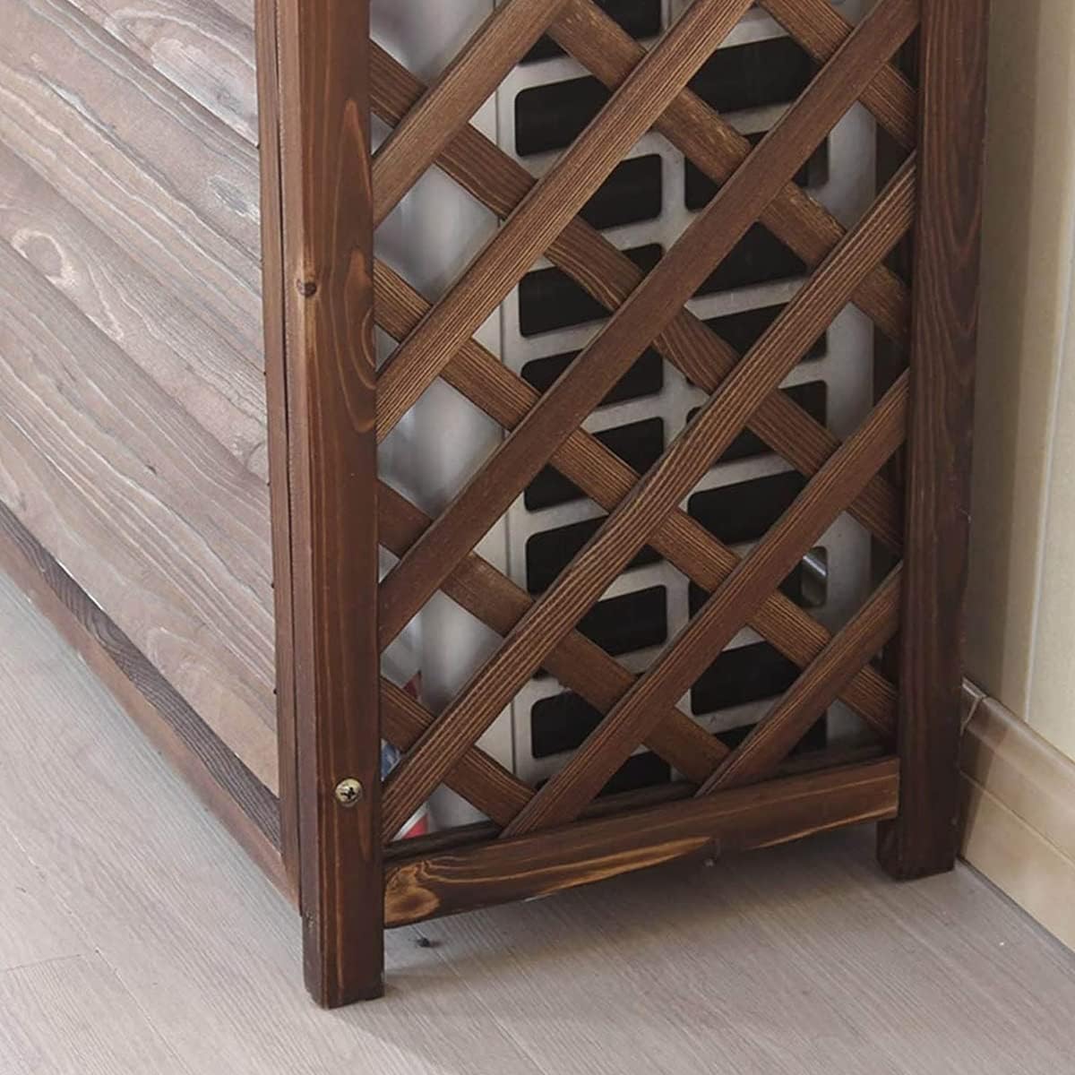 Housse De Climatiseur En Bois Pour Extérieur, Volets Décoratifs Et Grilles De Protection, Support De Climatisation Polyvalent Avec Support De Fleurs (taille : 105 X 47 X 140 Cm)