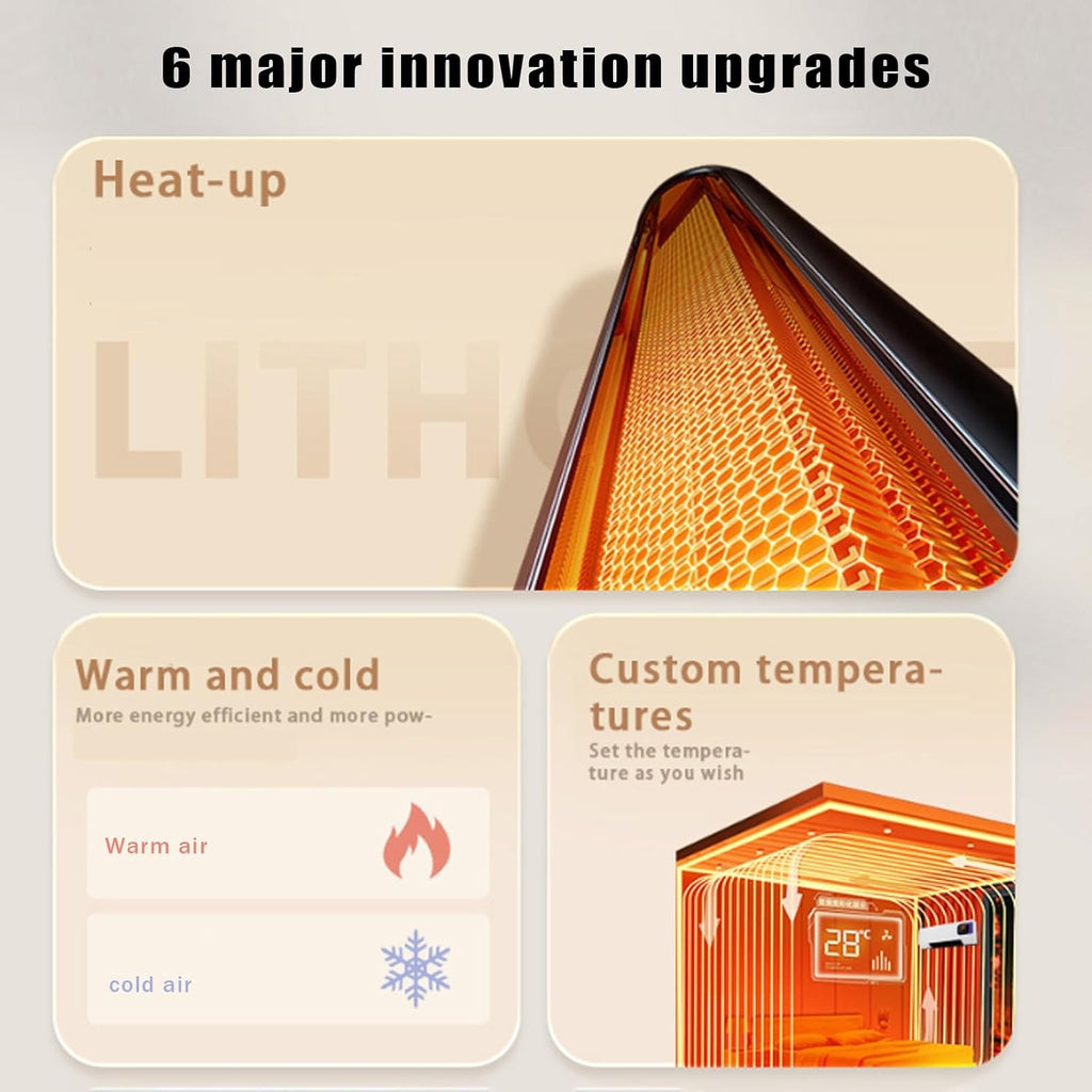  Climatiseur Portable Split 2000W - 2 En 1 : Climatiseur Et Chauffage Mural For Un Confort Optimal Toute L'année. Chauffage/climatisation Rapide Et Naturel.(A)