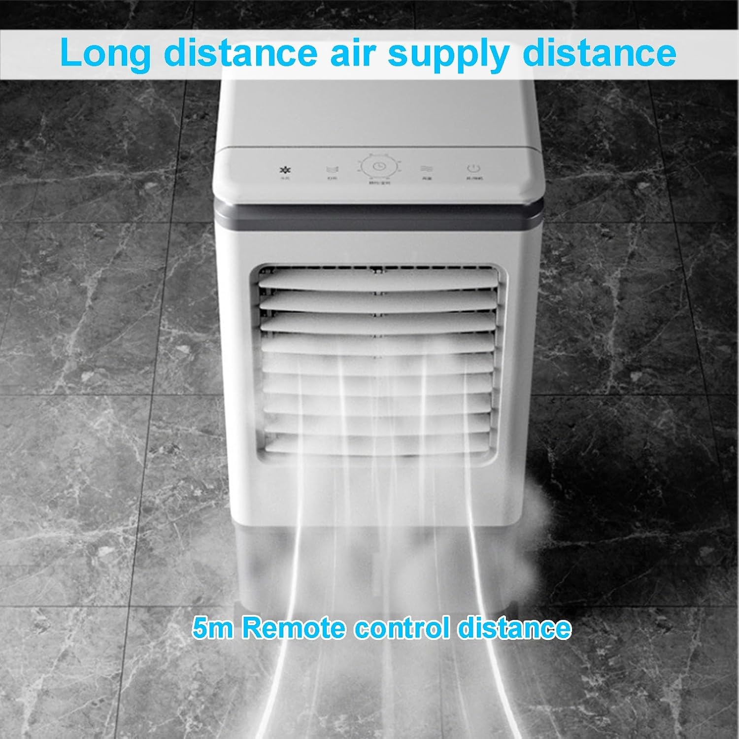 GENERIC Refroidisseur D'air Portable 40L Avec Ventilateur à Air évaporatif à Distance à 3 Vitesses Pour Chambre De 300 Pieds Carrés, Garage, Extérieur.Humidifiant Silencieux Avec Cristaux De Glace Et Roues, U