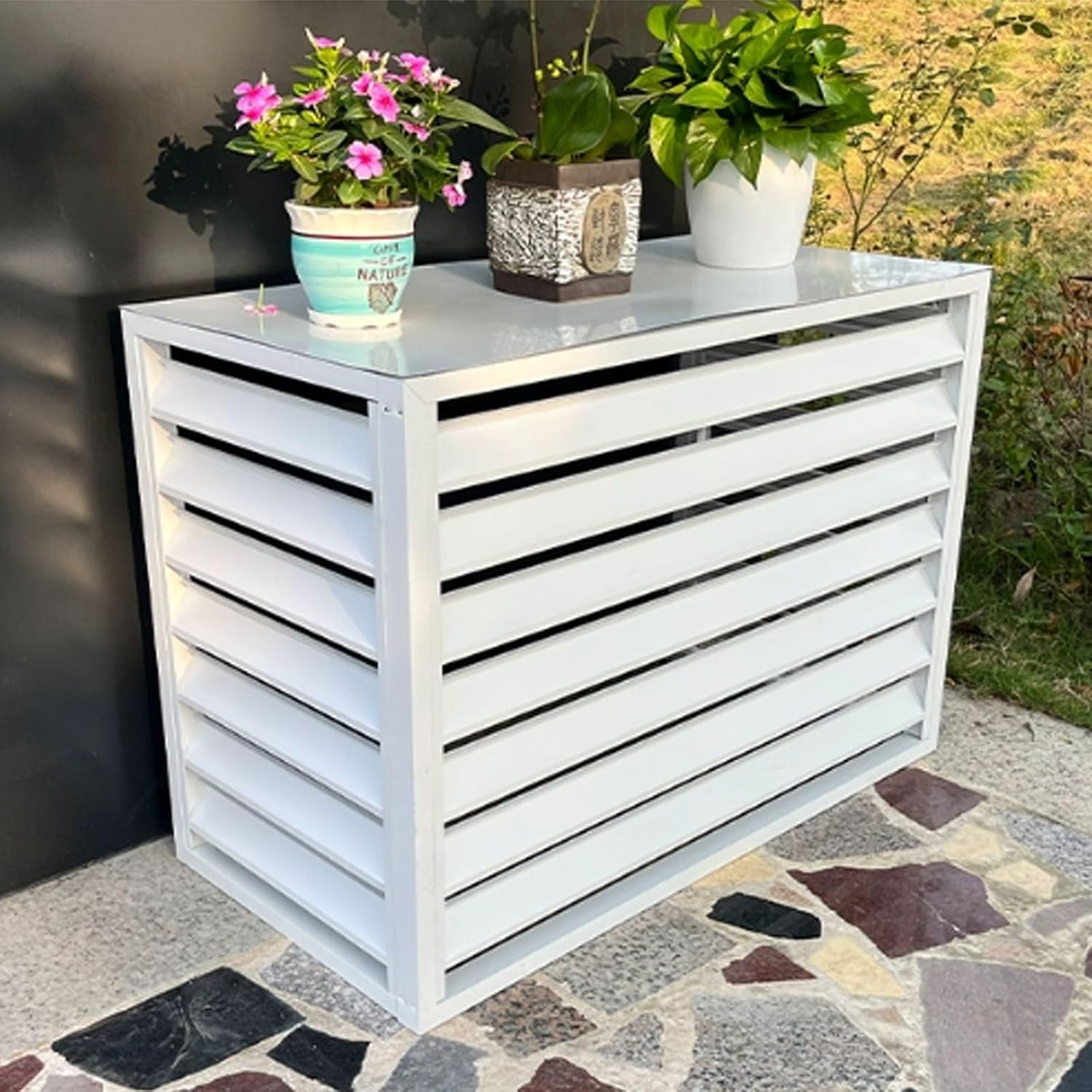  Housse De Protection Pour Climatiseur Extérieur - Résistante Aux Intempéries - Protection Solaire Pour Unités De Climatisation Extérieures - Clôture AC Pour Toutes Les Saisons - Protection Extérieure