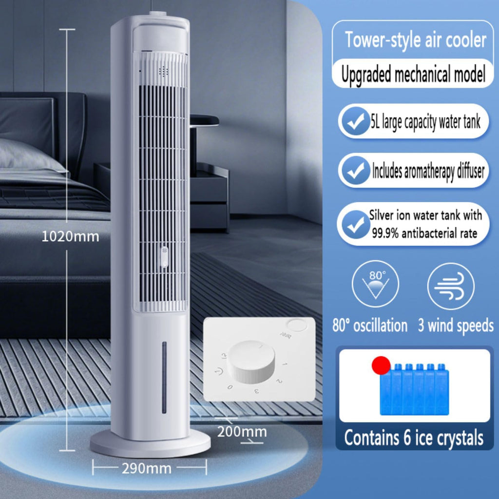 GENERIC Refroidisseur D'e-aveils Silencieux Avec Réservoir 5L, 3 Balayages, Minuterie Et Arôme.Humidificateur Portable Jusqu'à 23 M2, Télécommande, Sans Fenêtre Et économiseur D'énergie Pour Un Sommeil Répara