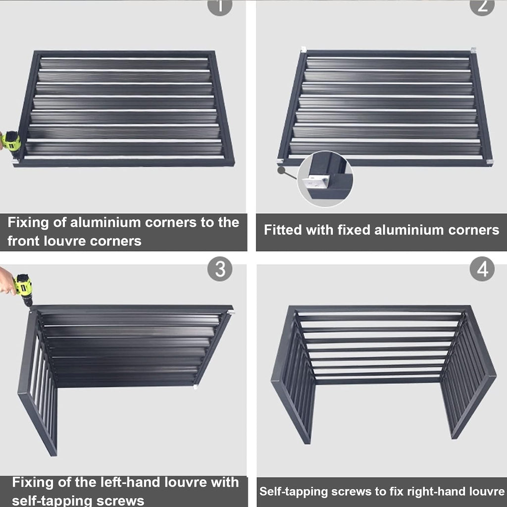 GENERIC Housse De Protection En Aluminium Pour Climatiseurs Et Pompes à Chaleur - Réduction Du Bruit Pour Les Unités Extérieures - Résistant Aux Intempéries Et Sécurisé