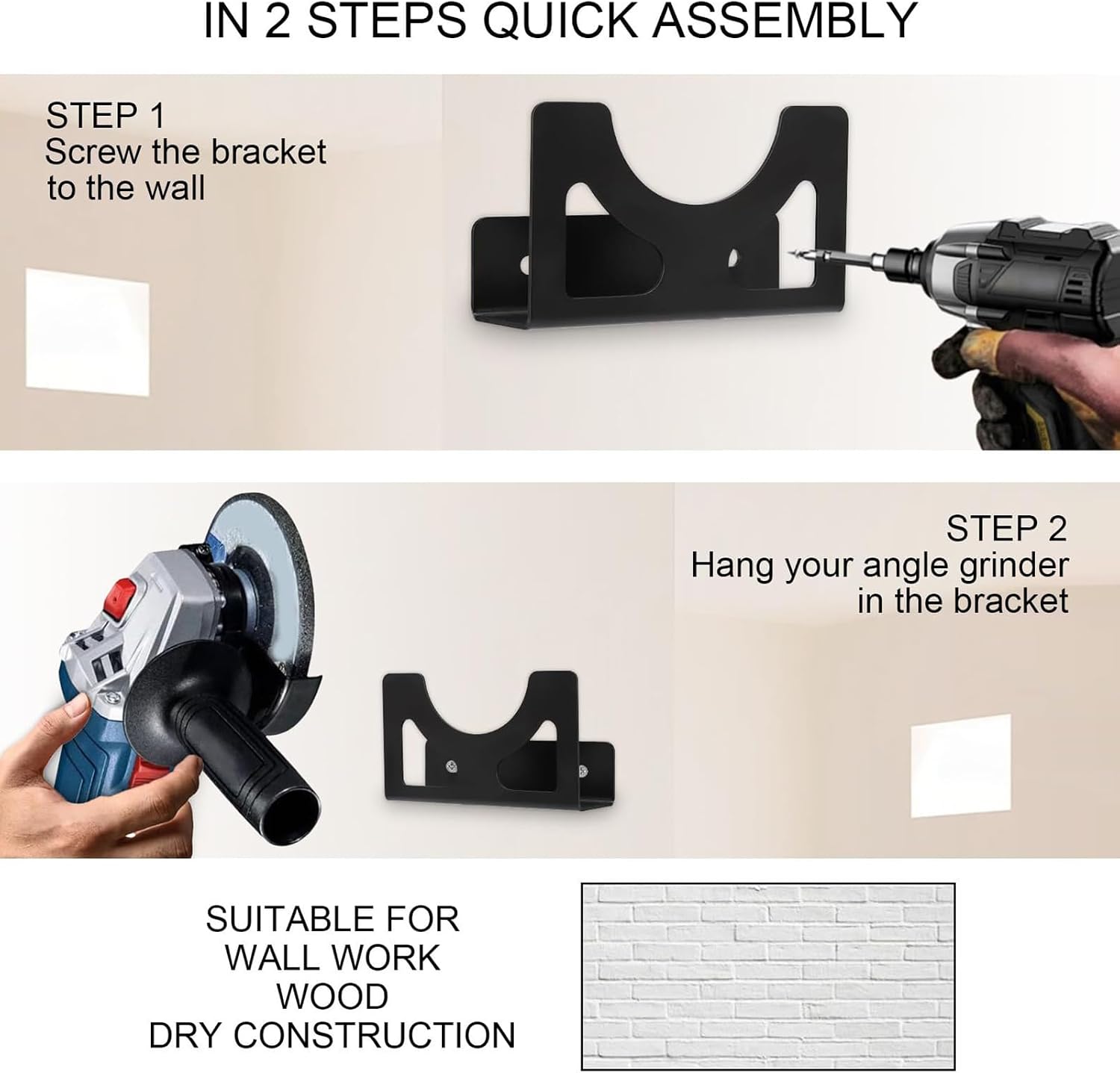  Support Mural Pour Meuleuse D'angle – Outils électriques, Ponceuses, Perceuses, Organiseurs En Fer Robuste Pour établi, Rénovation De Maison