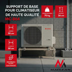  Maclean MC-864 Support De Climatisation Pour Chauffage Au Sol 280-870 Mm/230-450 Mm Jusqu'à 70 Kg Max. 36000 BTU
