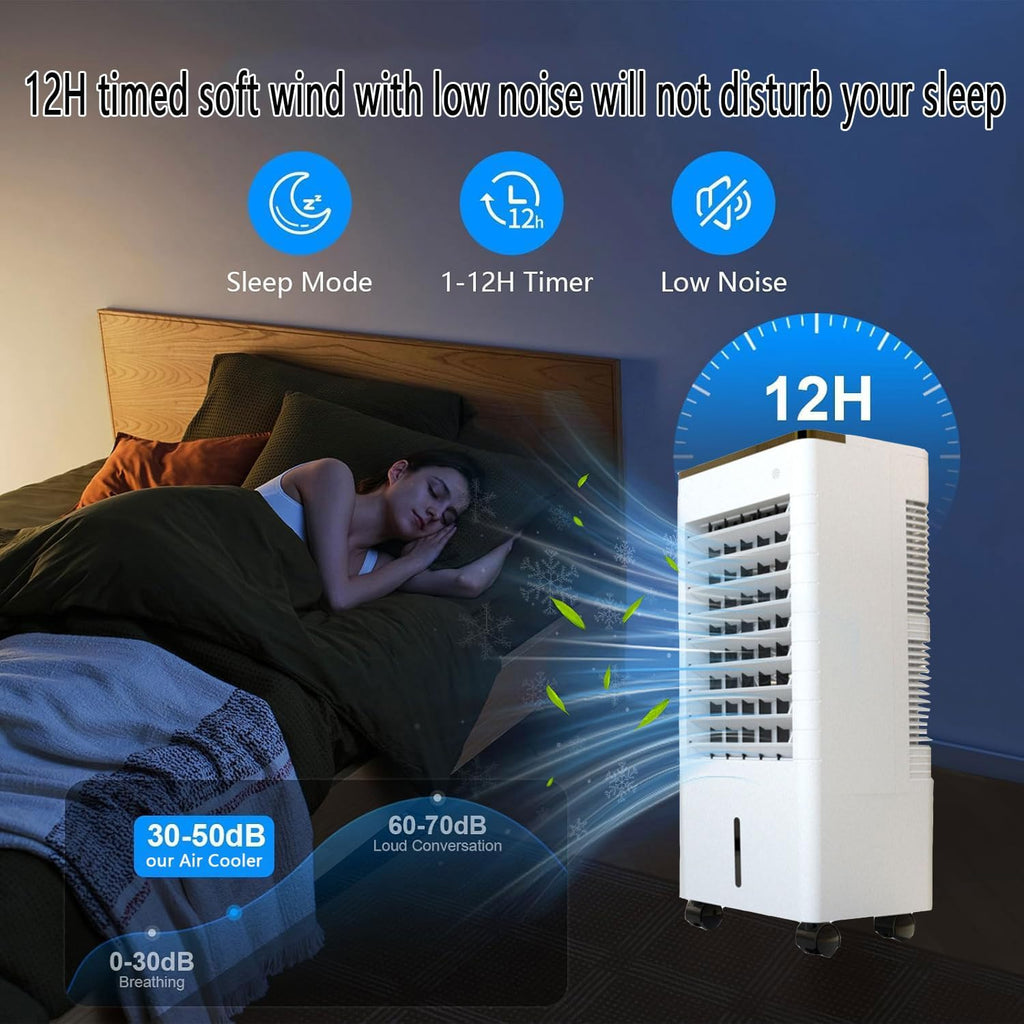 GENERIC Climatiseur Portable 3 En 1 Sans Fenêtre Avec Grand Réservoir D'eau, 4 Blocs Réfrigérants, Minuterie 12 H, 3 Vitesses, Ventilateur Sans Conduit D'évacuation Pour La Maison Et Le Bureau.