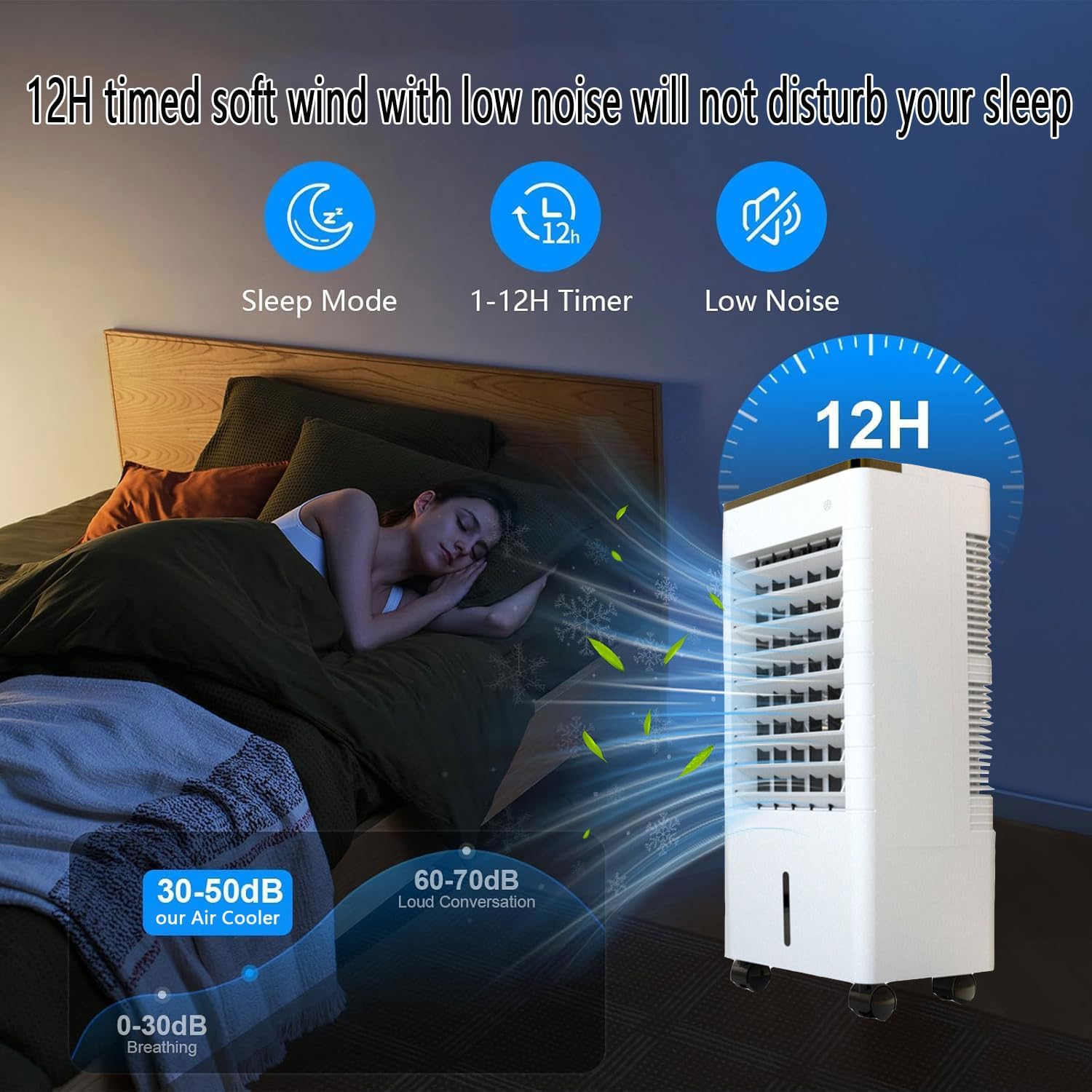 GENERIC Climatiseur Portable 3 En 1 Sans Fenêtre Avec Grand Réservoir D'eau, 4 Blocs Réfrigérants, Minuterie 12 H, 3 Vitesses, Ventilateur Sans Conduit D'évacuation Pour La Maison Et Le Bureau.
