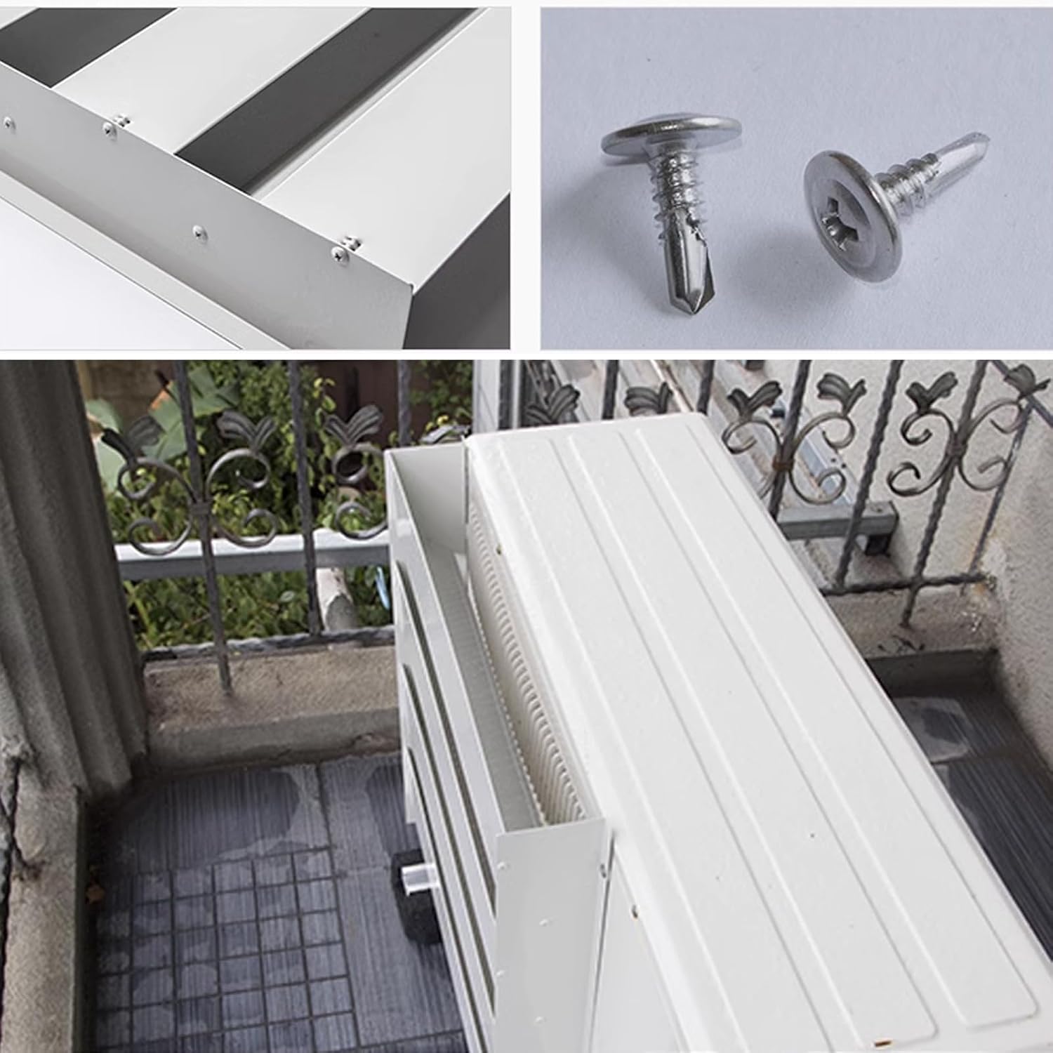 GENERIC Déflecteur D'unité Extérieure Pour Climatiseur, Couvercle D'aération Revêtu De Zinc, Bouclier De Sortie D'air, Protection De Ventilation Durable Pour Une Protection Et Une Efficacité Accrues