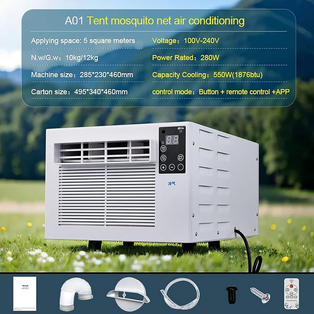  Mini Climatiseur Portable Avec Ventilateur, 3-en-1 Refroidissement Et Déshumidificateur Pour Chambre à Coucher.Fonctionnement Silencieux, Conception Compacte Pour Le Bureau à Domicile, Configuration F