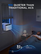  Midea 8000 BTU Onduleur Intelligent Pour Fenêtre, Climatiseur - Refroidit 350 Pieds Carrés, Ultra Silencieux Avec Fenêtre Ouverte, Compatible Avec Alexa/Google