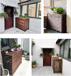 GENERIC Housses De Climatiseur Décoratives En Bois Avec Couvercle Supérieur, Support De Plantes Blanches Pour Une Décoration Extérieure Améliorée