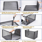  Housse D'unité De Climatisation Extérieure En Aluminium Et Protection De Pompe à Chaleur, Housse De Climatiseur Divisée Pour Réduction Du Bruit Et Support De Plantes, Bouclier Résistant Aux