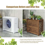GENERIC Housse De Climatiseur En Bois étanche Pour Unité De Climatisation Extérieure Avec Volets Cachés, Coque De Poubelle Cachée, Installation Facile, Parfaite Pour La Décoration Extérieure Et La Protection