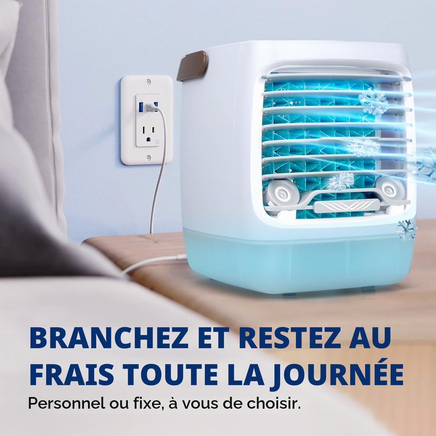  ChillWell Refroidisseur D'air Par évaporation 2.0 Pour Pièce – Mini Refroidisseur De Marais Portable à 4 Vitesses Avec Humidificateur | Unité De Refroidissement Personnelle Intérieure Dans La Chambre,