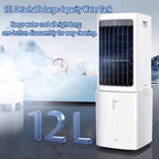  Refroidisseur à Évaporation Climatiseur Mobile Portable Avec Réservoir 12L 3 Vitesses Oscillation120º Roulettes Multidirectionnelles Ventilateur Refroidisseur D'air Pour Appartement & Atelier
