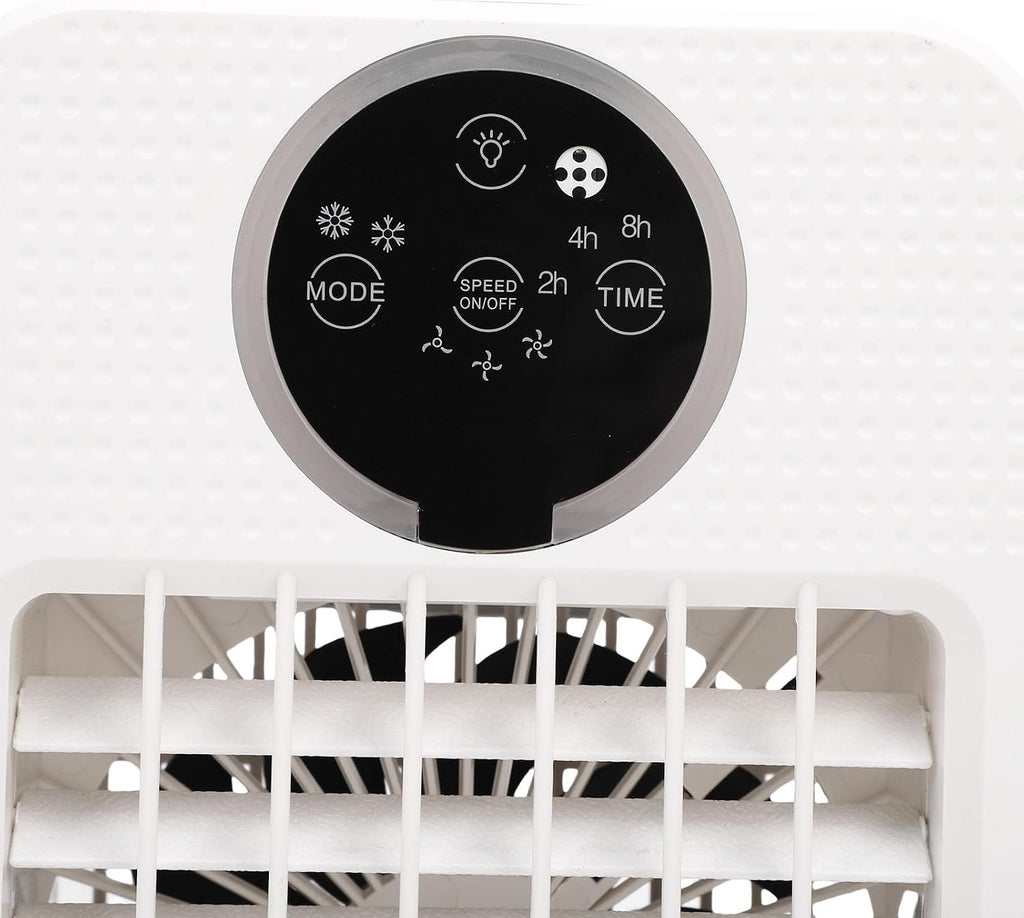  Climatiseur Portable 4 En 1, 700 Ml, Refroidisseur D'air Par évaporation, Humidificateur, Mini Ventilateur De Refroidissement Personnel De Bureau Avec 3 Vitesses, 7 Couleurs De Lumière Et