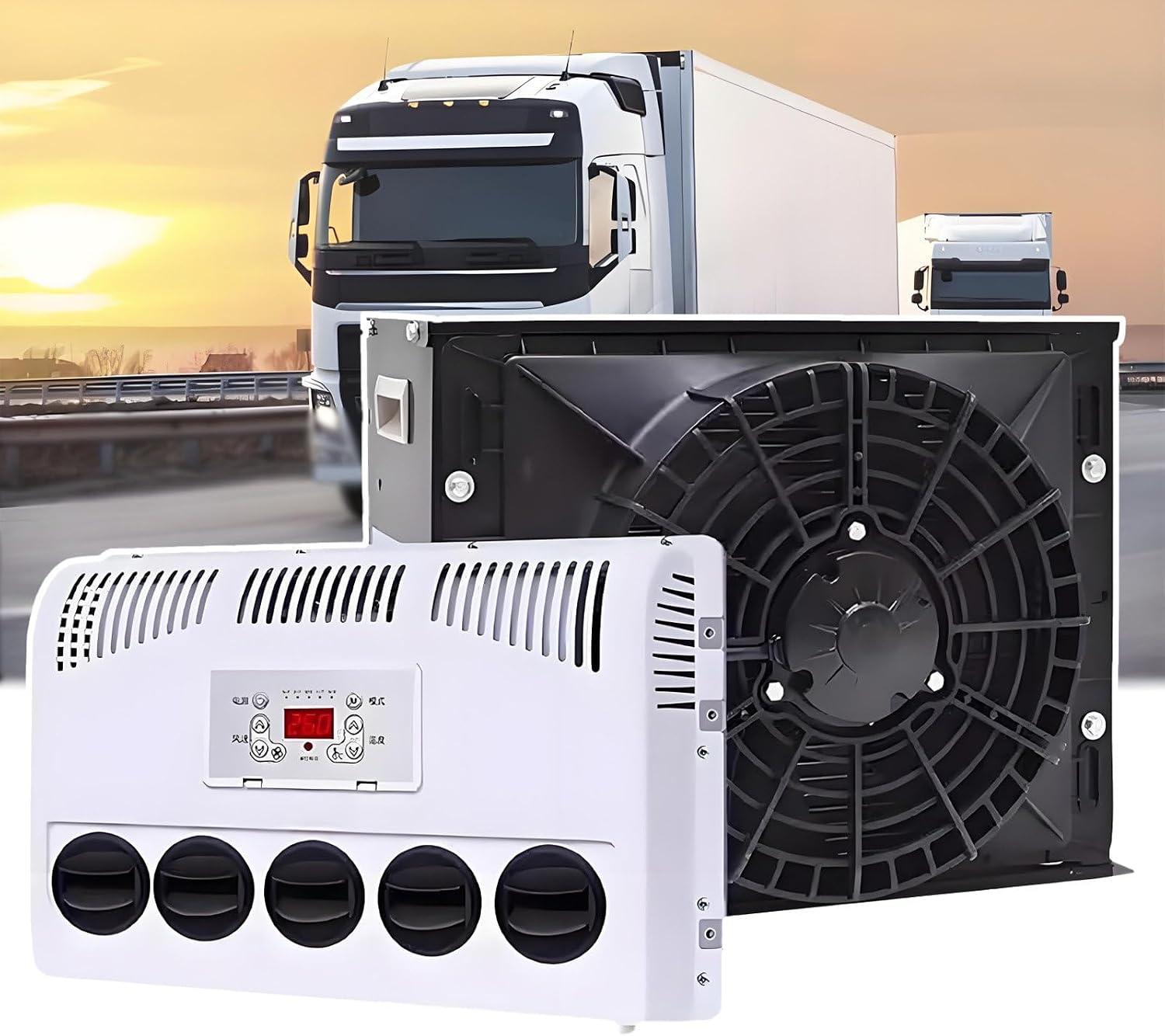 GENERIC Climatiseur Portable Universel Split 12 V/24 V à Faible Bruit, Télécommande Pour Camions, Bus, Caravanes, Pelleteuses, Camionnettes
