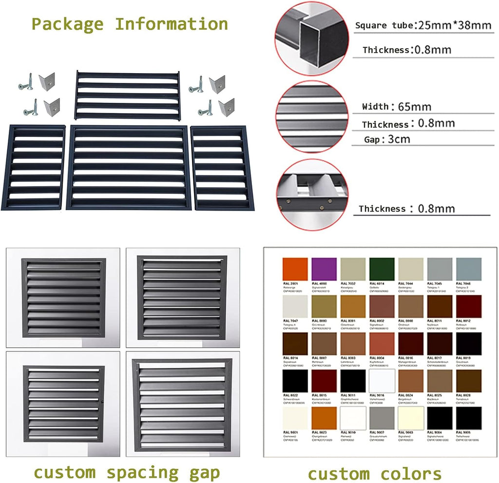 GENERIC Écran De Clôture Pour Climatiseur Extérieur – Couvercle En Alliage D'aluminium Et Volets Anti-corrosion Pour Unité AC Blanc élégant Taille 2-3P Solution Extérieure