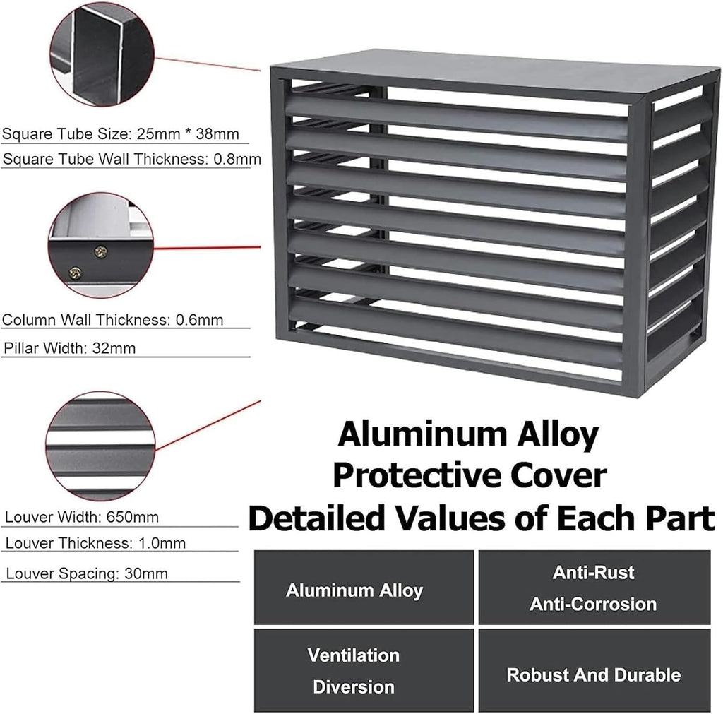  Housse De Protection Pour Climatiseur Extérieur En Aluminium - Protection Contre Les Intempéries Pour Climatisation Et Pompe à Chaleur - Idéale Pour Les Unités Extérieures (couleur)