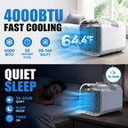  Climatiseur Mobile Camping 4000 BTU, Clim Portable Silencieux Basse Consommation 420W Sans Fenêtre Pour Tente Camping Car Camion Van Garage Intérieur Extérieur